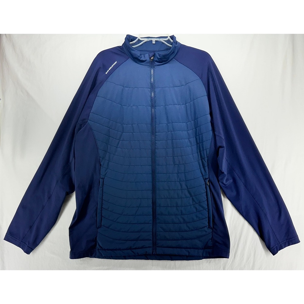 Sun Mountain Wind Wear Mens XL Hybrid Golf Jacket Blue Quilted Full Zip Coat